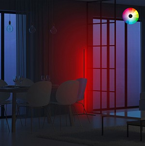 B2bmarkt ΦΩΤΙΣΤΙΚΟ ΔΑΠΕΔΟΥ ΜΑΥΡΟ ΜΕ RGB LED & ΑΣΥΡΜΑΤΟ ΧΕΙΡΙΣΤΗΡΙΟ HM7309 30x30x120 εκ.