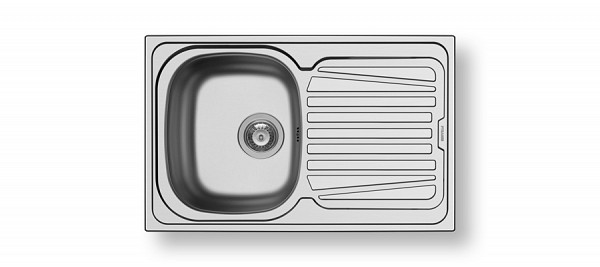 Pyramis Sparta 1B 1D Ένθετος Νεροχύτης 79x50cm Inox Σαγρέ 100131201