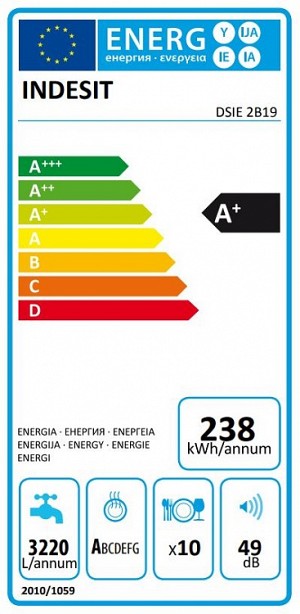 Indesit DSIE 2B19 Εντοιχιζόμενο Πλυντήριο πιάτων