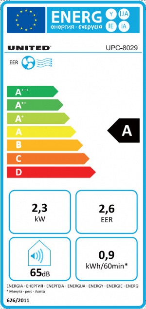 United UPC-8029 Φορητό κλιματιστικό 8.000 btu/h Μόνο Ψύξη
