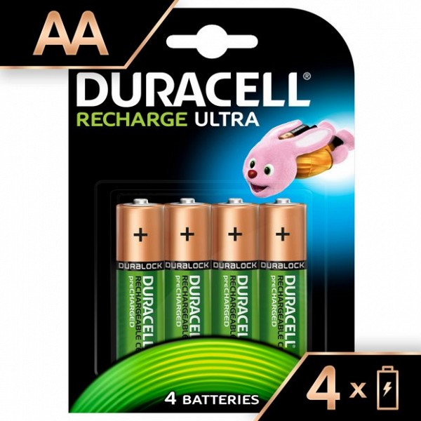 DURACELL Επαναφορτιζόμενες Μπαταρίες Ultra AA 2500mAh 4τμχ (5000394057043)