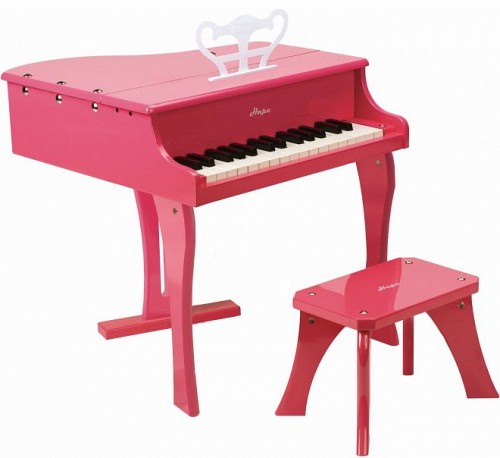 Hape Happy Grand Piano Pink (E0319A) - Το Μεγάλο Μου Πιάνο Με 30 Πλήκτρα & Καρεκλάκι - 2Τεμ.