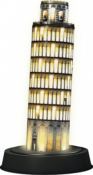 Ravensburger Παζλ 3D 216 Τεμάχια Πύργος Της Πίζας Νυχτερινή Έκδοση 12515