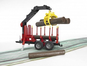 Bruder Forestry Trailer with Loading Crane and Grab 02252