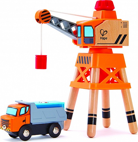 Hape Large Boom Crane (E3715A) - Μεγάλος Γερανός Με Κίνηση & Μαγνητάκια - 3Τεμ.