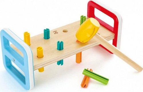 Hape Early Explorer Ξύλινο Σετ Σφηνώματα Rainbow Pounder E0506B