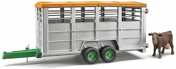 BRUDER Cattle transport trailer with cow 02227
