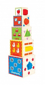 Hape Pyramid of Play (E0413A) - Η Πυραμίδα Της Χαράς Με Σχήματα,Γράμματα,Αριθμούς,Εικόνες & Χρώμματα - 10Τεμ.