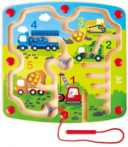 Hape Construction & Number Maze - Πίνακας Αριθμών Με Μαγνητικό Ραβδάκι - 1 Τεμ (E1713)