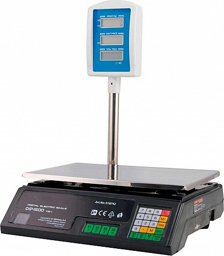 Bormann DS4500 Ζυγαριά Διπλής Οθόνης με Κολώνα 40Kg/5gr