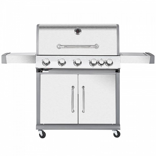BORMANN Elite BBQ5100 Ψησταριά Υγραερίου Inox με Μαντεμένια Σχάρα 5+1 Εστίες
