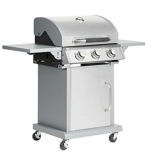 BORMANN Elite BBQ5030 Ψησταριά Υγραερίου Inox με Μαντεμένια Σχάρα 3 Εστιών