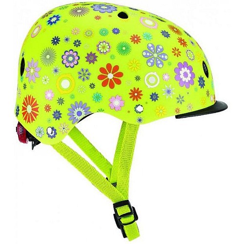 Globber Κράνος Elite Lights XS/S (48-53cm) Lime Green Flowers (507-106)