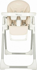 Baby Adventure Αναδιπλούμενο Καρεκλάκι Φαγητού Viva 2 Με Σκελετό από Μέταλλο & Θέση από Δερματίνη Light Grey BR75592