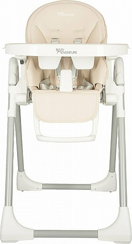 Baby Adventure Αναδιπλούμενο Καρεκλάκι Φαγητού Viva 2 Με Σκελετό από Μέταλλο & Θέση από Δερματίνη Light Grey BR75592