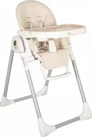 Baby Adventure Αναδιπλούμενο Καρεκλάκι Φαγητού Viva 2 Με Σκελετό από Μέταλλο & Θέση από Δερματίνη Light Grey BR75592