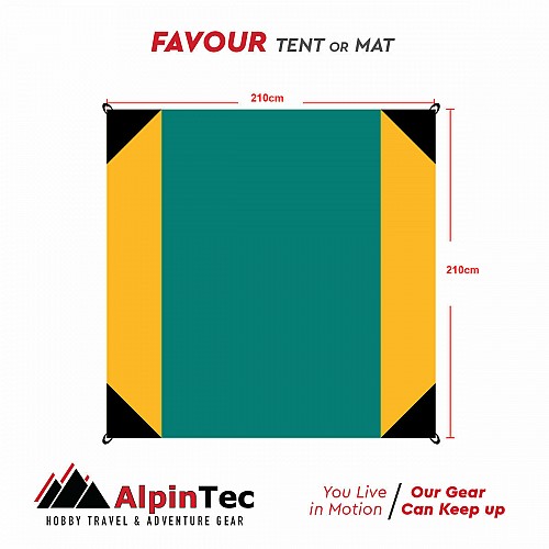 AlpinPro Favour Family Ψάθα Παραλίας Σιέλ/Κίτρινο 210x210cm (210-ciyw)