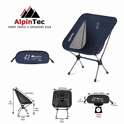 Alpin Strong Καρέκλα Παραλίας με Μεταλλικό Σκελετό σε Μπλε Χρώμα ch150-be