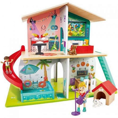 Hape Happy Family Ξύλινο Κουκλόσπιτο Musical (E3411A)