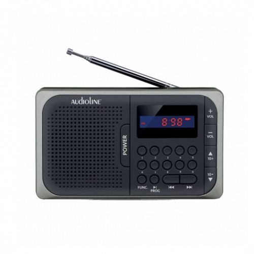 Audioline TR-210 Φορητό Ραδιόφωνο Μπαταρίας με USB Μαύρο