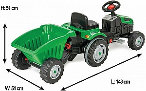 Pilsan Ποδοκίνητο Τρακτέρ με καρότσα 07-316 Green (8693461012150)
