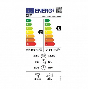 Beko B5DF T 510447 M Πλυντήριο-Στεγνωτήριο Ρούχων 10kg/6kg 1400 Στροφές