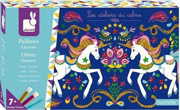 Janod Ζωγραφική Glitter Unicorns για Παιδιά 7+ Ετών J07883