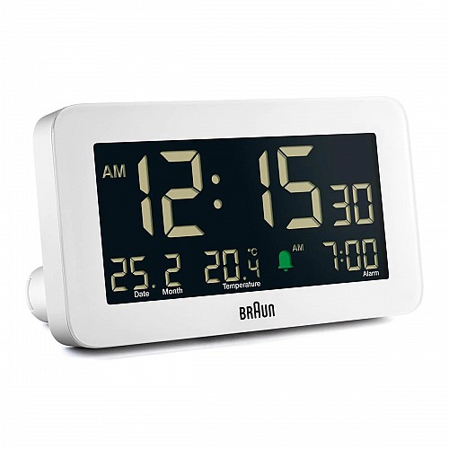 Braun Ψηφιακό Ρολόι Επιτραπέζιο με Ξυπνητήρι BC10W Λευκό (100430)