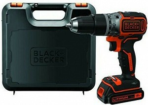 Black and Decker 18V Brushless Κρουστικό Δραπανοκατσάβιδο 2 Ταχυτήτων με 400mA Φορτιστή και Κασετίνα BL188K-QW