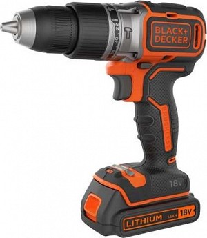 Black and Decker 18V Brushless Κρουστικό Δραπανοκατσάβιδο 2 Ταχυτήτων με 400mA Φορτιστή και Κασετίνα BL188K-QW