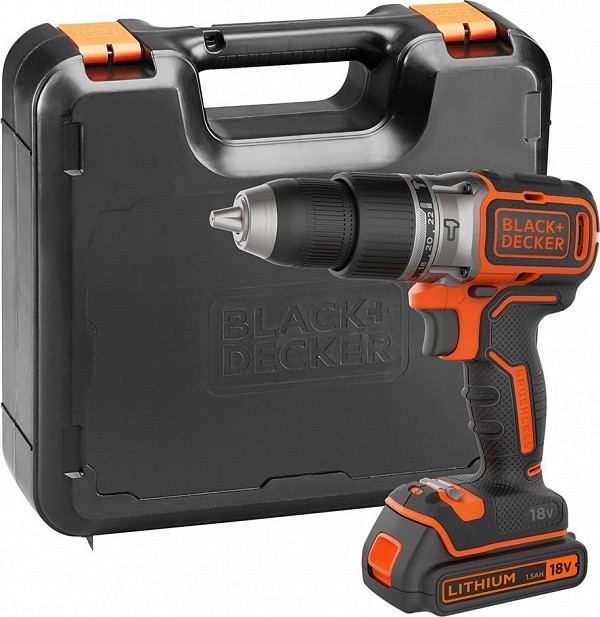 Black and Decker 18V Brushless Κρουστικό Δραπανοκατσάβιδο 2 Ταχυτήτων με 400mA Φορτιστή και Κασετίνα BL188K-QW