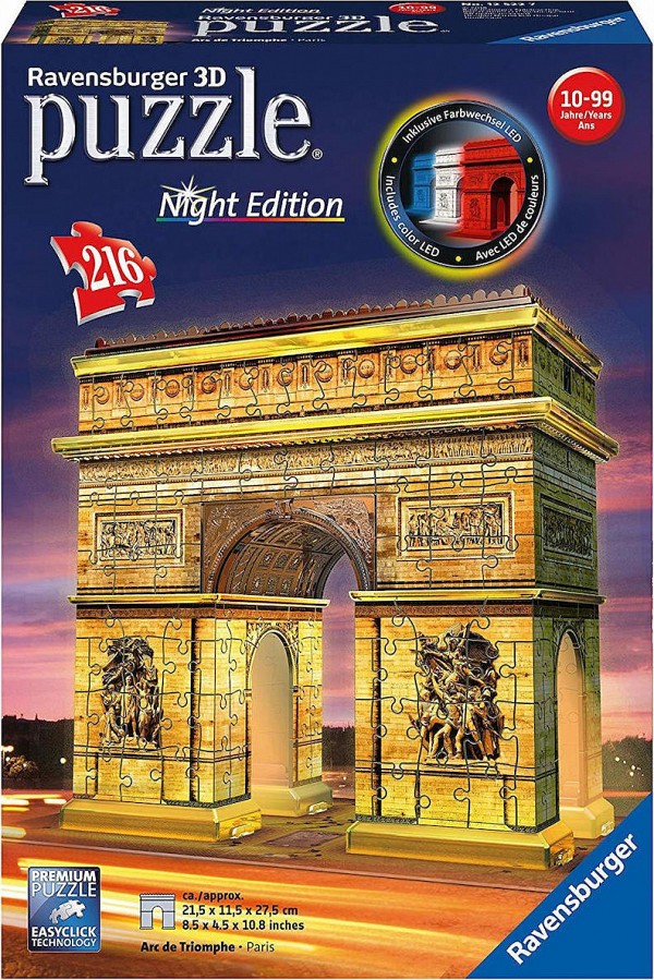 Ravensburger 3D Puzzle Night Edition 216 τεμ. Αψίδα Θριάμβου (12522)