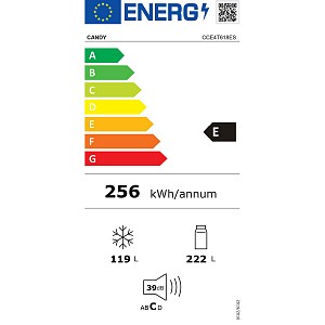 Candy CCE4T618ES Ψυγειοκαταψύκτης 341lt Total NoFrost Υ185xΠ59.5xΒ65.8εκ. Inox