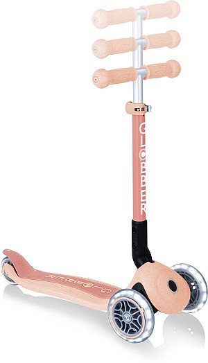 Globber Scooter Junior Foldable Lights Eco Peach (692-506)