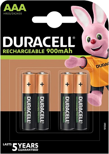 Duracell Επαναφορτιζόμενες Μπαταρίες AAA Ni-MH 900mAh 1.2V 4τμχ (DUR203822)