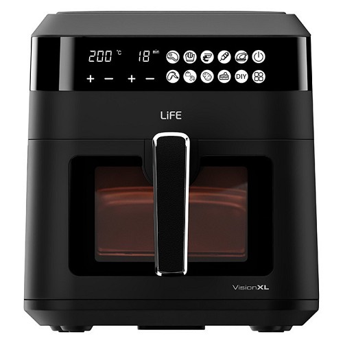 Life Vision XL Φριτέζα Αέρος με Αποσπώμενο Κάδο 6.3lt Μαύρη