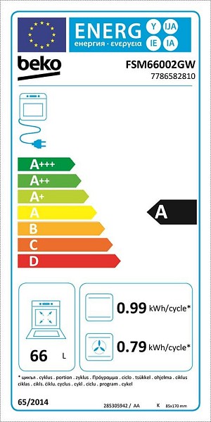 Beko FSM66002GW Κουζίνα 66lt με Εμαγιέ Εστίες Π60εκ. Λευκή