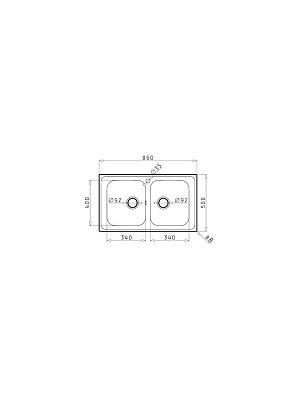 Pyramis Athena Extra 86x50 2B Ένθετος Νεροχύτης Γυαλισμένος 107162401