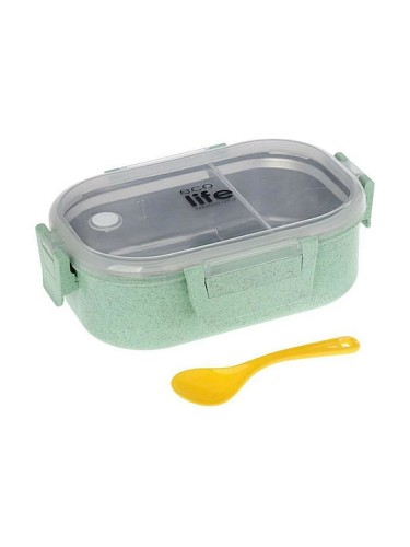 Ecolife Δοχείο Φαγητού Πλαστικό Light Green Κατάλληλο για Φούρνο Μικροκυμάτων 900ml 33-BO-9074