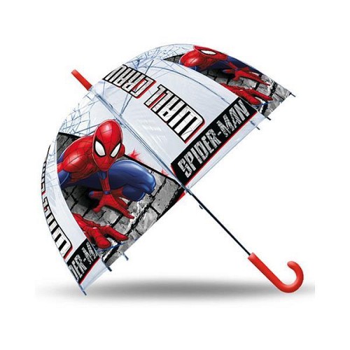 Rain Παιδική Ομπρέλα Μπαστούνι Spiderman Διάφανη με Διάμετρο 46εκ. (11584)