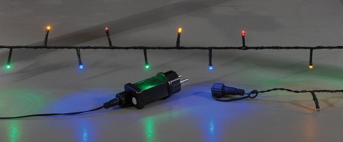 300Led Λαμπάκια Με Επέκταση,Πρόγραμμα Και Μετασχηματιστή Ip44 ,Πράσινο Καλώδιο/Πολύχρωμο Λαμπάκι ,15 Μέτρα 80425