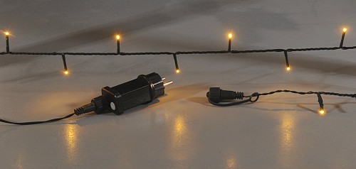 500Led Amber Λαμπάκια Με Πρόγραμμα,Επέκταση Και Μετασχηματιστή Ip44 ,Πράσινο Καλώδιο/Θερμό Λαμπάκι 25 Μέτρα 80429