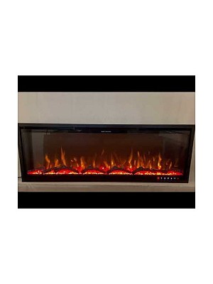 Hitense Επιτοίχιο Ηλεκτρικό Τζάκι 1600W 152.5x45cm Μαύρο LUXURIUS-S600