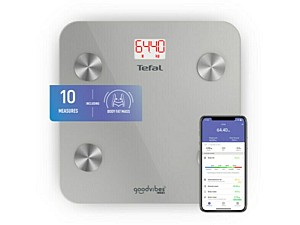 Tefal Goodvibes Smart Ζυγαριά με Λιπομετρητή & Bluetooth σε Γκρι χρώμα BM9600