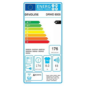 Davoline DRWD 10000 Στεγνωτήριο 10kg A++ με Αντλία Θερμότητας