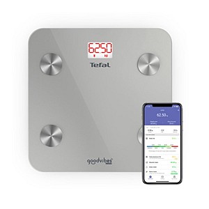Tefal Goodvibes Smart Ζυγαριά με Λιπομετρητή & Bluetooth σε Γκρι χρώμα BM9600