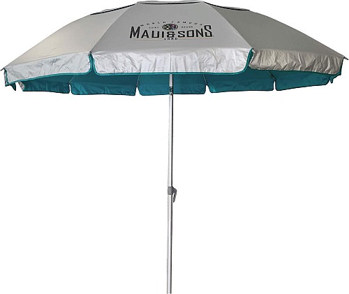 Maui & Sons Σπαστή Ομπρέλα Θαλάσσης Αλουμινίου Τιρκουάζ Διαμέτρου 2.2m με UV Προστασία και Αεραγωγό Γαλάζια 1567