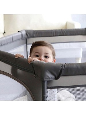 Dreambaby Παρκοκρέβατο με Στρώμα Γκρι 140x140cm BR78156