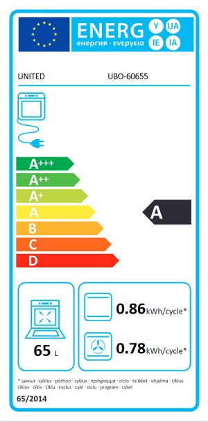 United UBO-60655 Φούρνος άνω Πάγκου 65lt χωρίς Εστίες Π59.5εκ. Inox