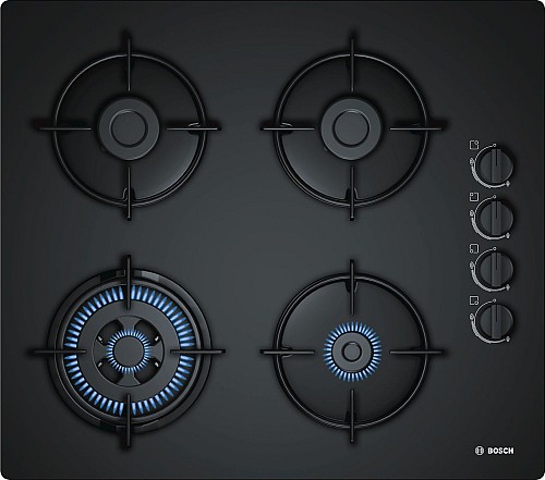 Bosch Εστία Αυτόνομη Υγραερίου POH6B6B10 4 Θέσεων 59x52εκ. Μαύρη